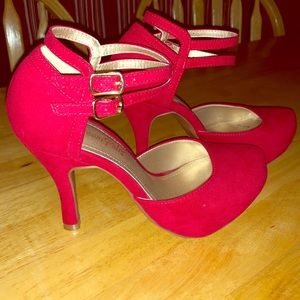 Beautiful Red Suede Heels